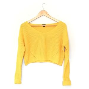 Wild Fable | Mustard Knitted Cropped Sweater